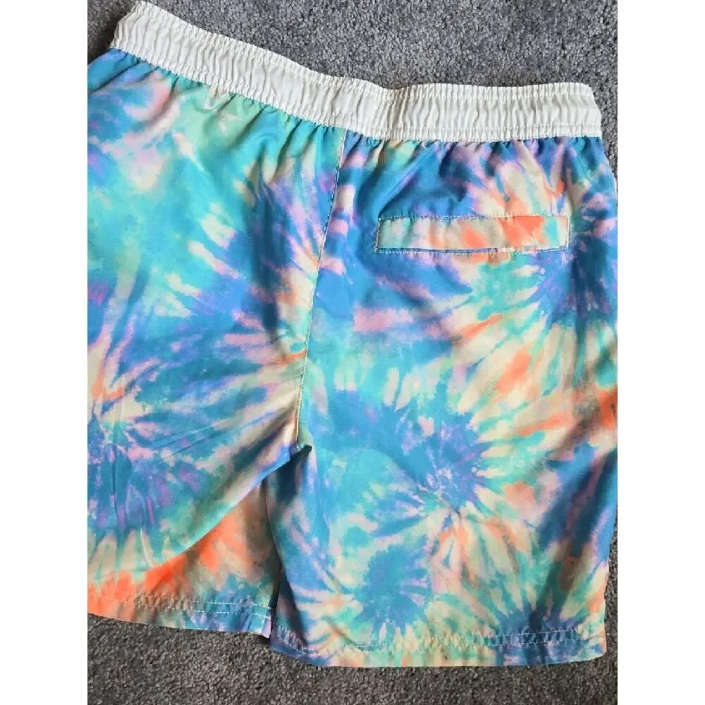 Kids Boys Size XL 14 Tie-Dye Swim Trunks Elastic Waist Shorts - Multicolor